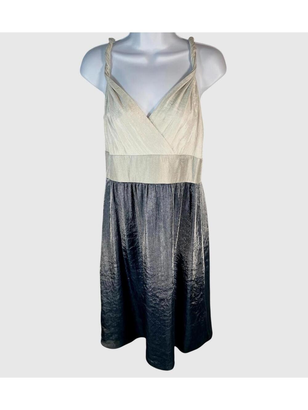 Adrianna Papell Shimmer Ombré Cocktail Dress | Metallic Art Deco, Wedding- 10